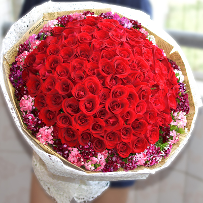 99朵高档红玫瑰花束